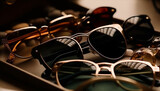 Modern sunglasses collection reflects elegance and fashion in summer store generated by AI