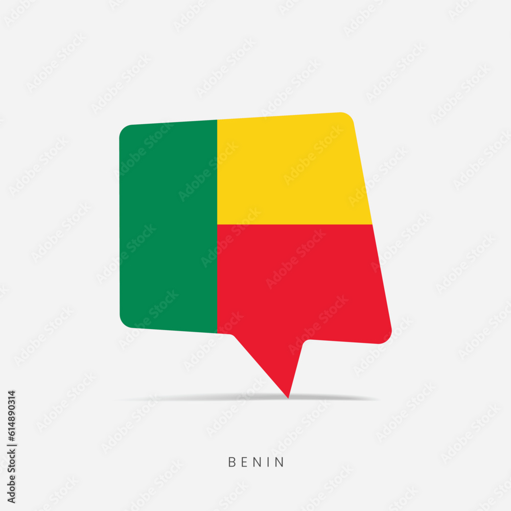 Fototapeta premium Benin flag bubble chat icon