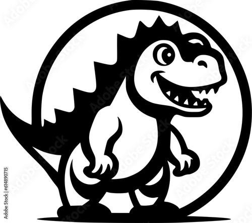 Dinosaur   Black and White Vector illustration