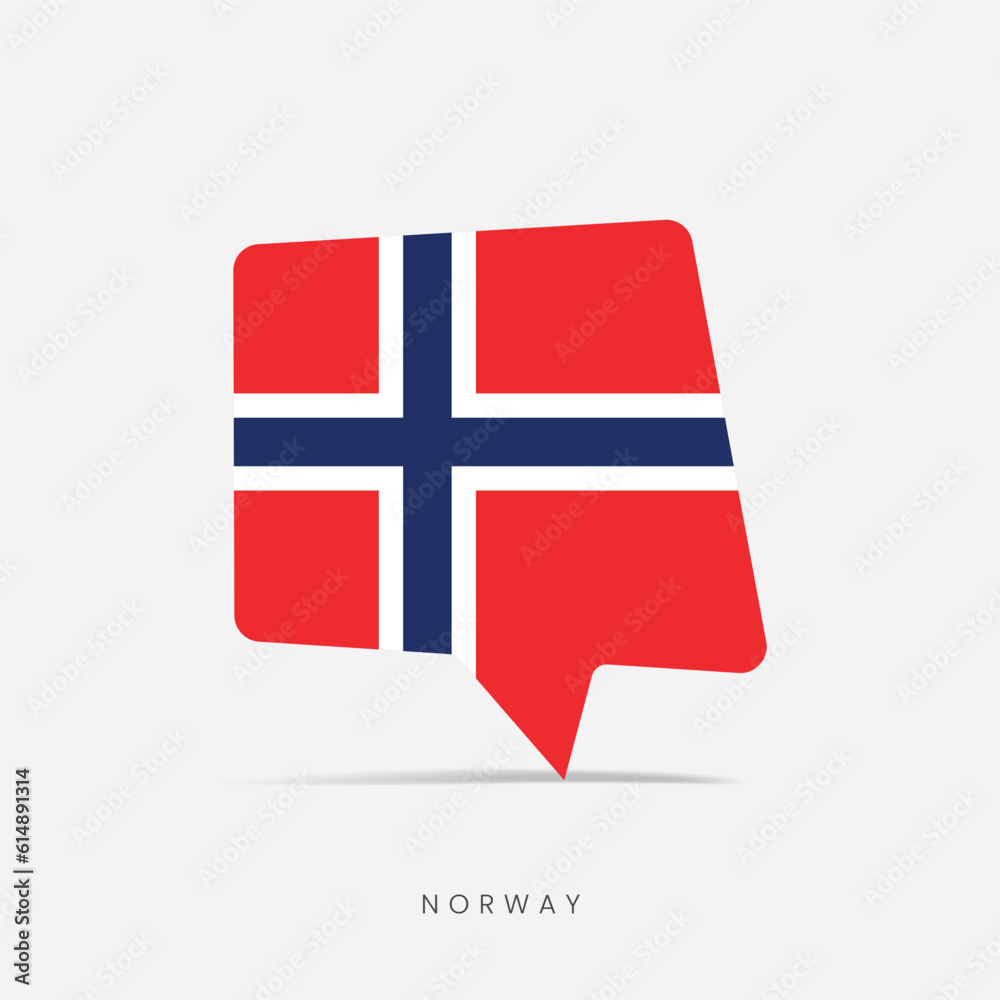 Obraz premium Norway flag bubble chat icon