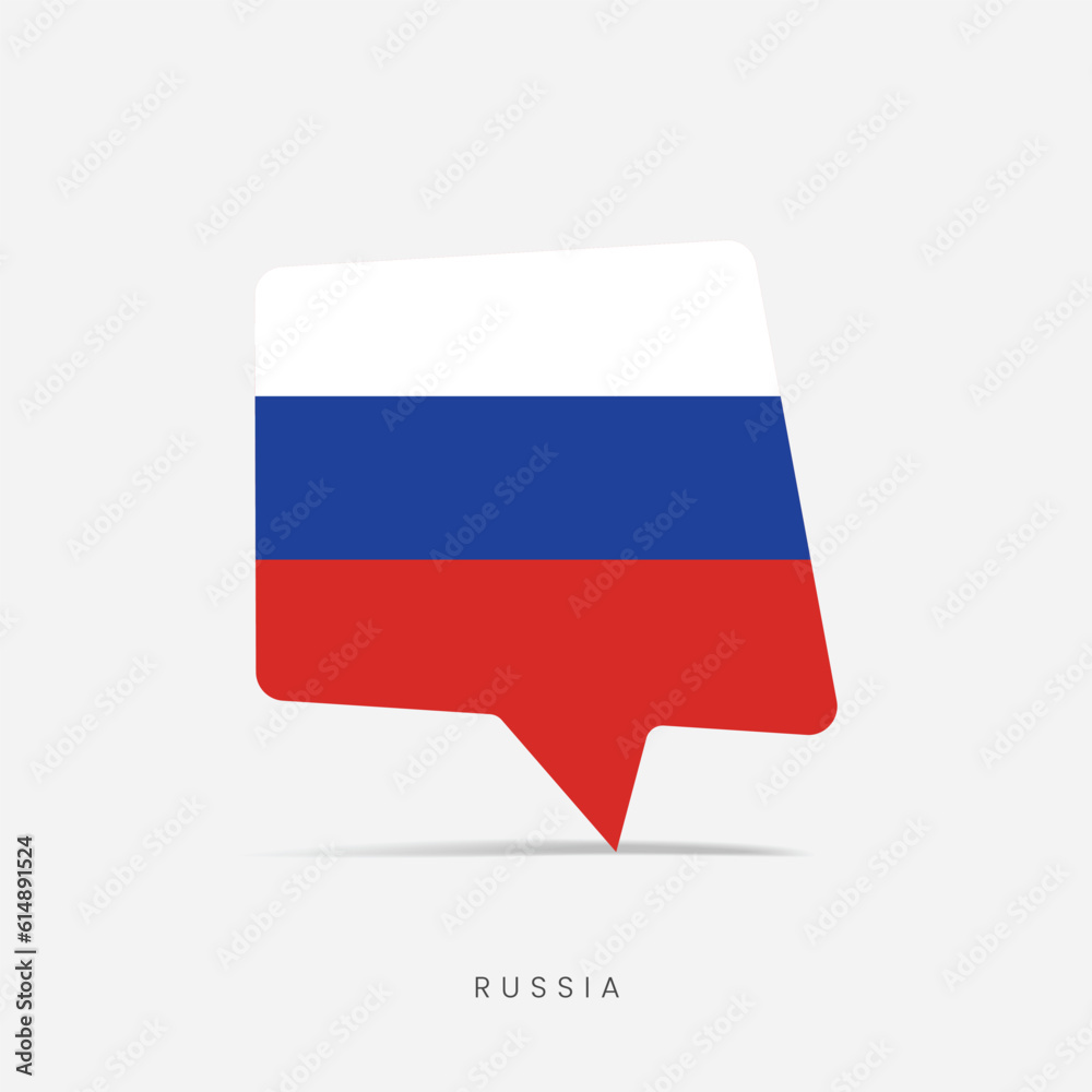 Fototapeta premium Russia flag bubble chat icon