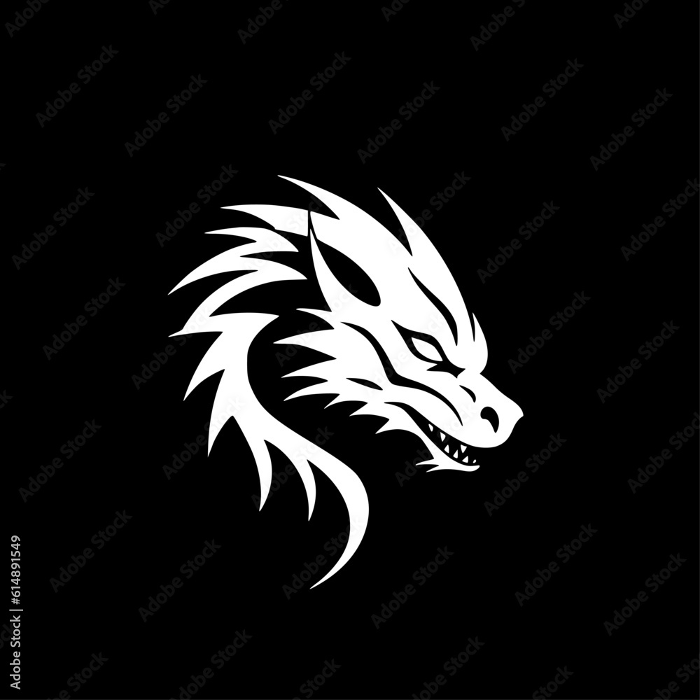 Obraz premium Dragon | Minimalist and Simple Silhouette - Vector illustration