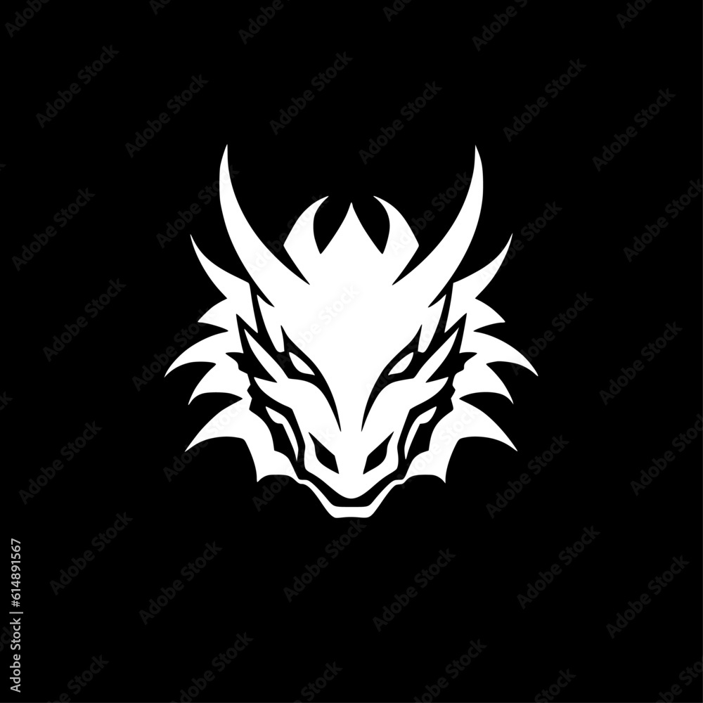 Dragon - Black and White Isolated Icon - Vector illustration Dragon - Black and White Isolated Icon - Vector illustration