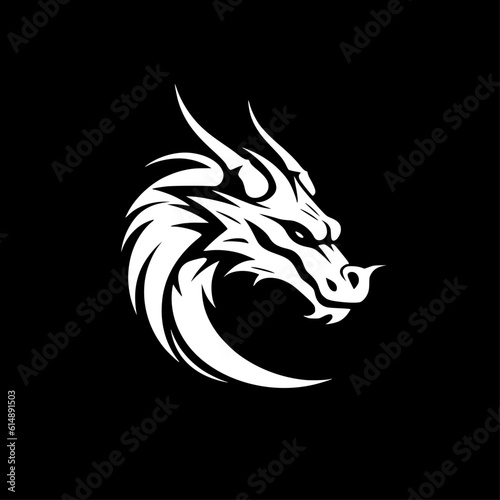 Dragon - Minimalist and Flat Logo - Vector illustration