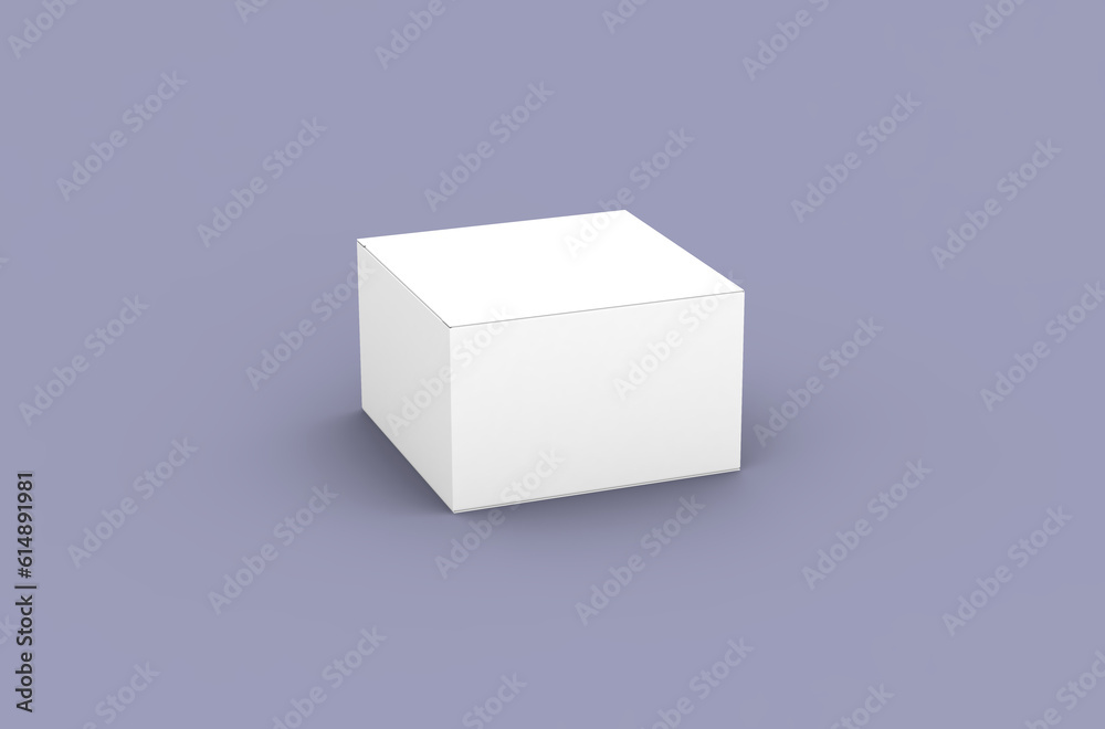 Obraz premium Square product box packaging mockup for brand advertising on a clean background.
