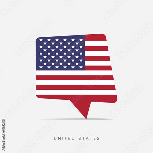 United States flag bubble chat icon