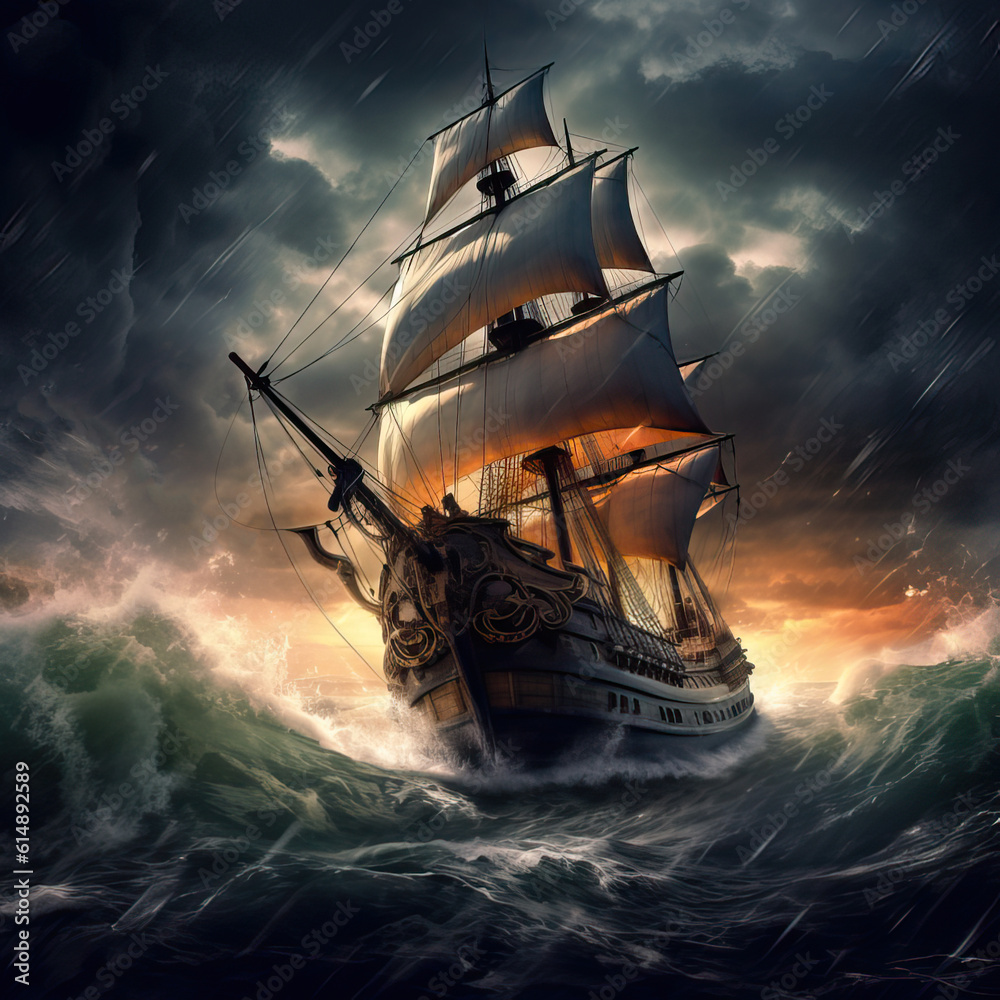 Naklejka premium pirate ship