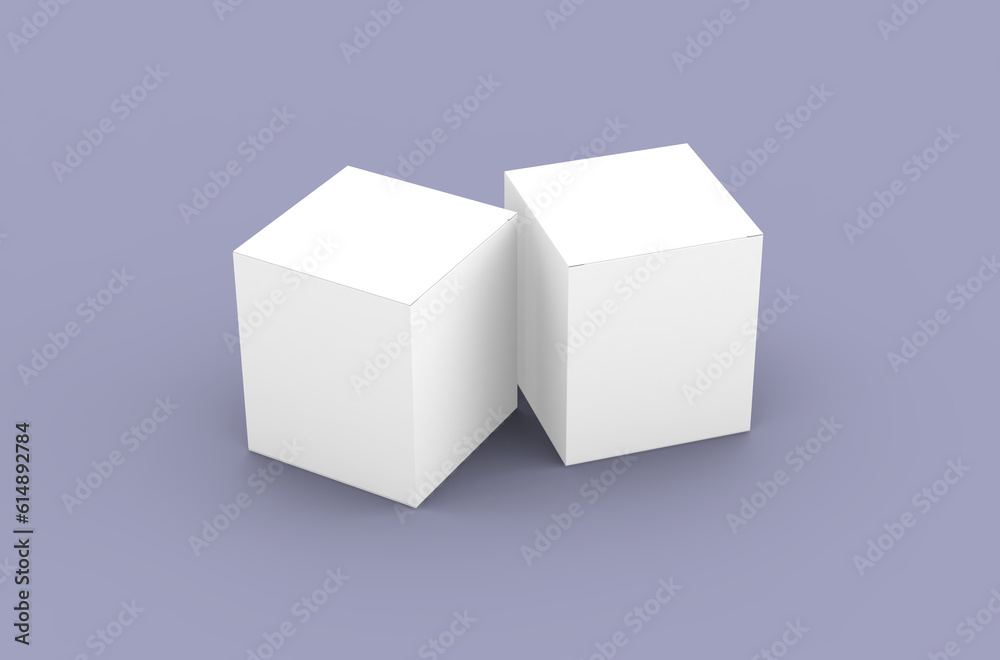 Square product box packaging mockup for brand advertising on a clean background. Square product box packaging mockup for brand advertising on a clean background.
