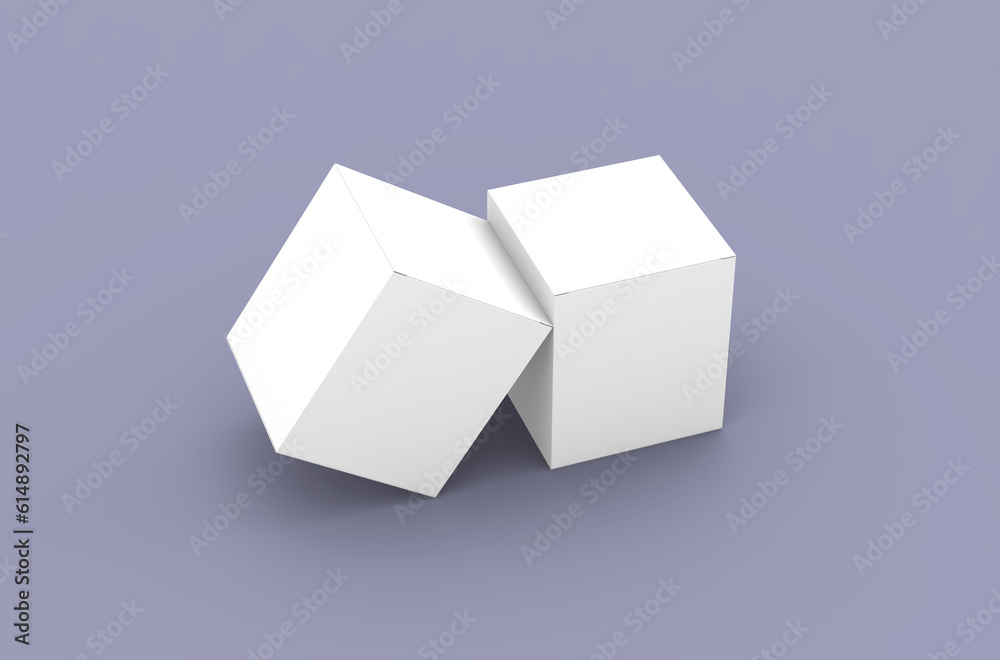 Square product box packaging mockup for brand advertising on a clean background. Square product box packaging mockup for brand advertising on a clean background.