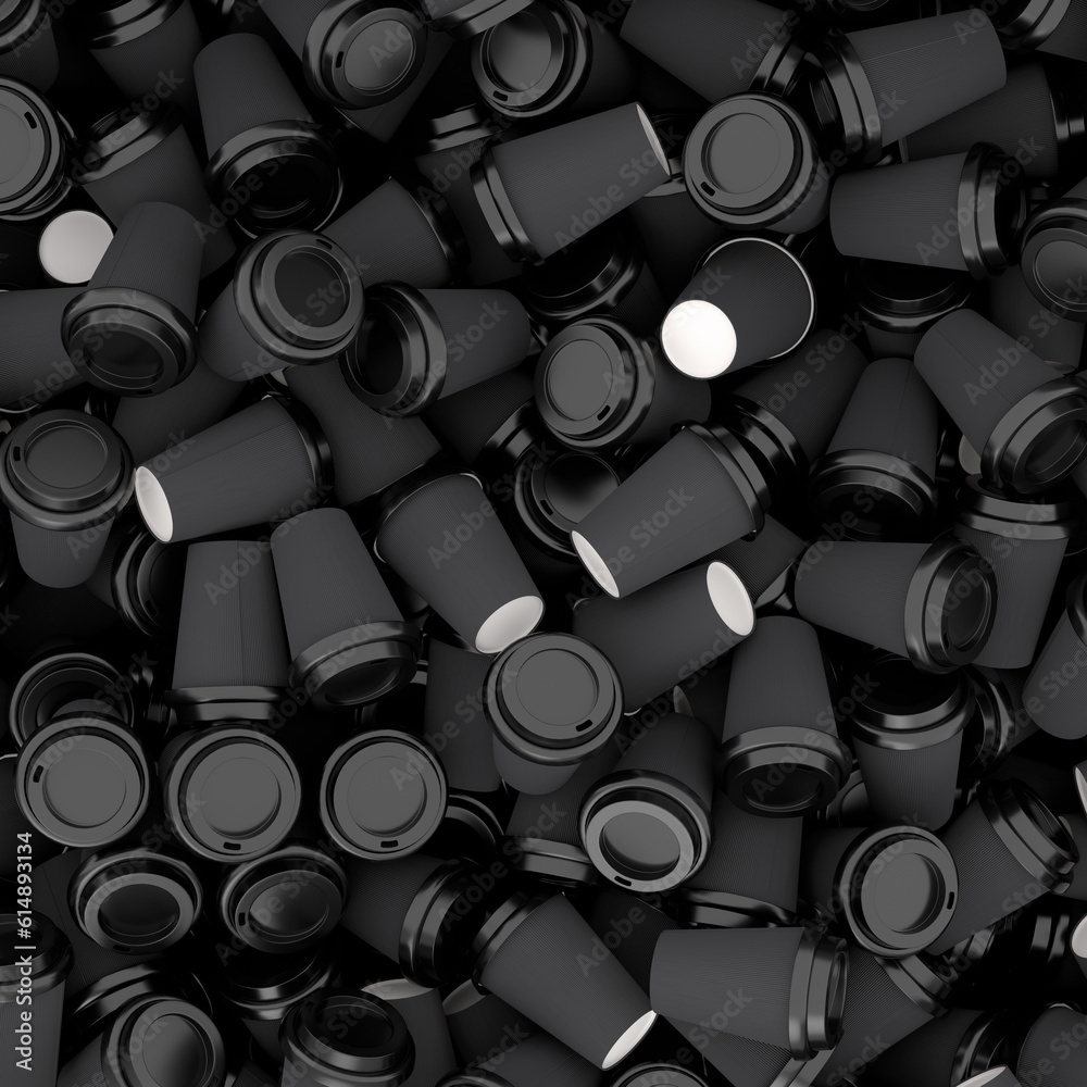 Heap of paper coffee cups for cappuccino, americano, espresso, mocha, latte Heap of paper coffee cups for cappuccino, americano, espresso, mocha, latte
