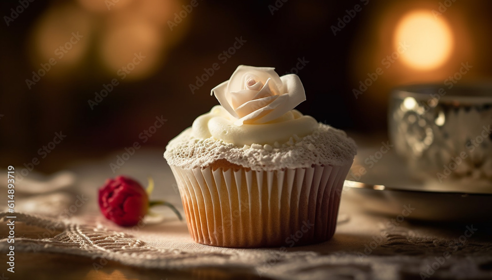 A rustic still life of homemade baked goods and indulgence generated by AI A rustic still life of homemade baked goods and indulgence generated by AI