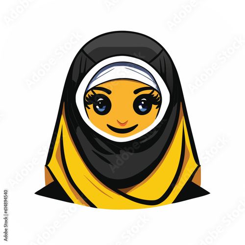Woman hijab logo with unique concept and business card design Premium Vector, Muslim fashion hijab logo design, beautiful headscarf for Muslim women