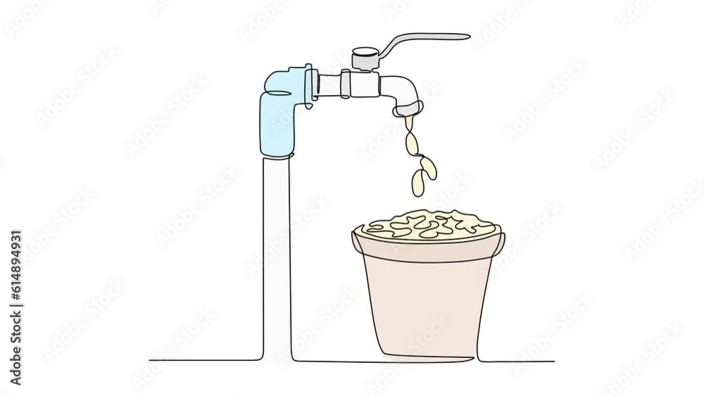 Animated self drawing of single continuous line draw for passive income business concept.Business illustration design in simple linear.passive income design concept animation. full length animation