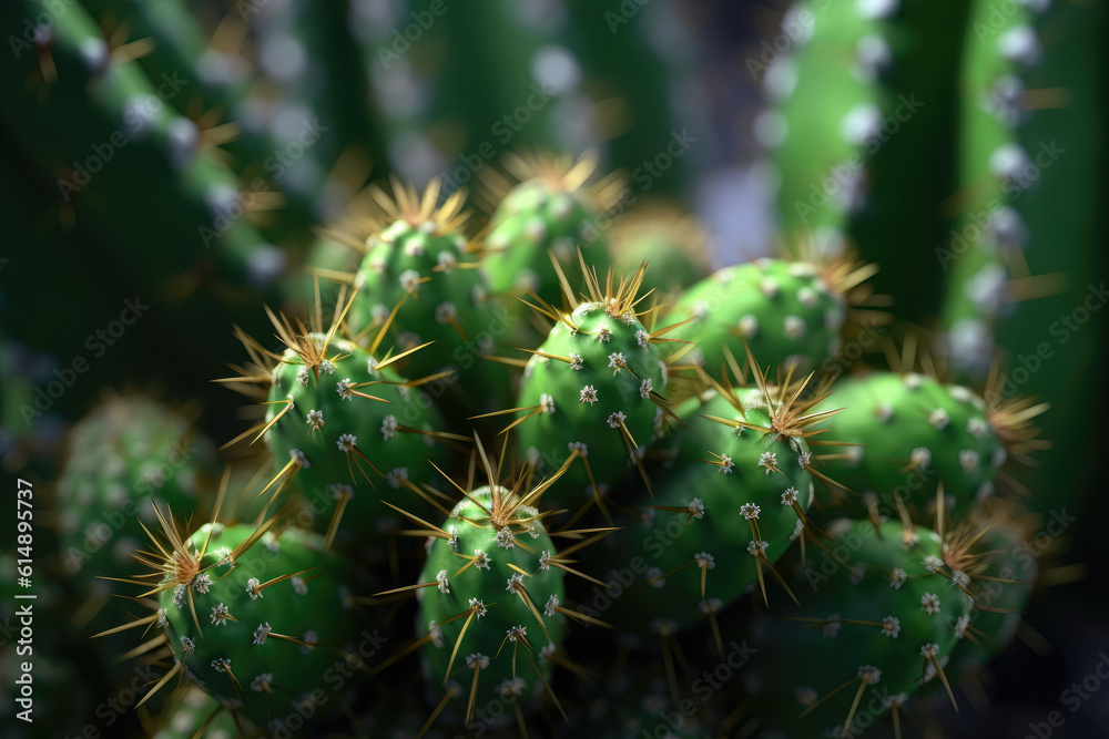 A close-up view of a cactus plant, showcasing its unique texture and beauty. Generative Ai, Ai. A close-up view of a cactus plant, showcasing its unique texture and beauty. Generative Ai, Ai.