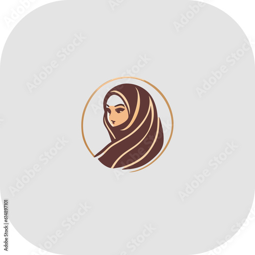 Woman hijab logo with unique concept and business card design Premium Vector, Muslim fashion hijab logo design, beautiful headscarf for Muslim women
