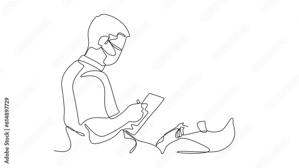 Animated self drawing of single continuous line draw for a doctor is examining patient in the clinic or hospital. Health design concept illustration in simple linear animation. Medical full animation Animated self drawing of single continuous line draw for a doctor is examining patient in the clinic or hospital. Health design concept illustration in simple linear animation. Medical full animation