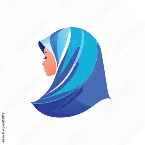 Woman hijab logo with unique concept and business card design Premium Vector, Muslim fashion hijab logo design, beautiful headscarf for Muslim women