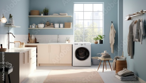 washer in home laundry room