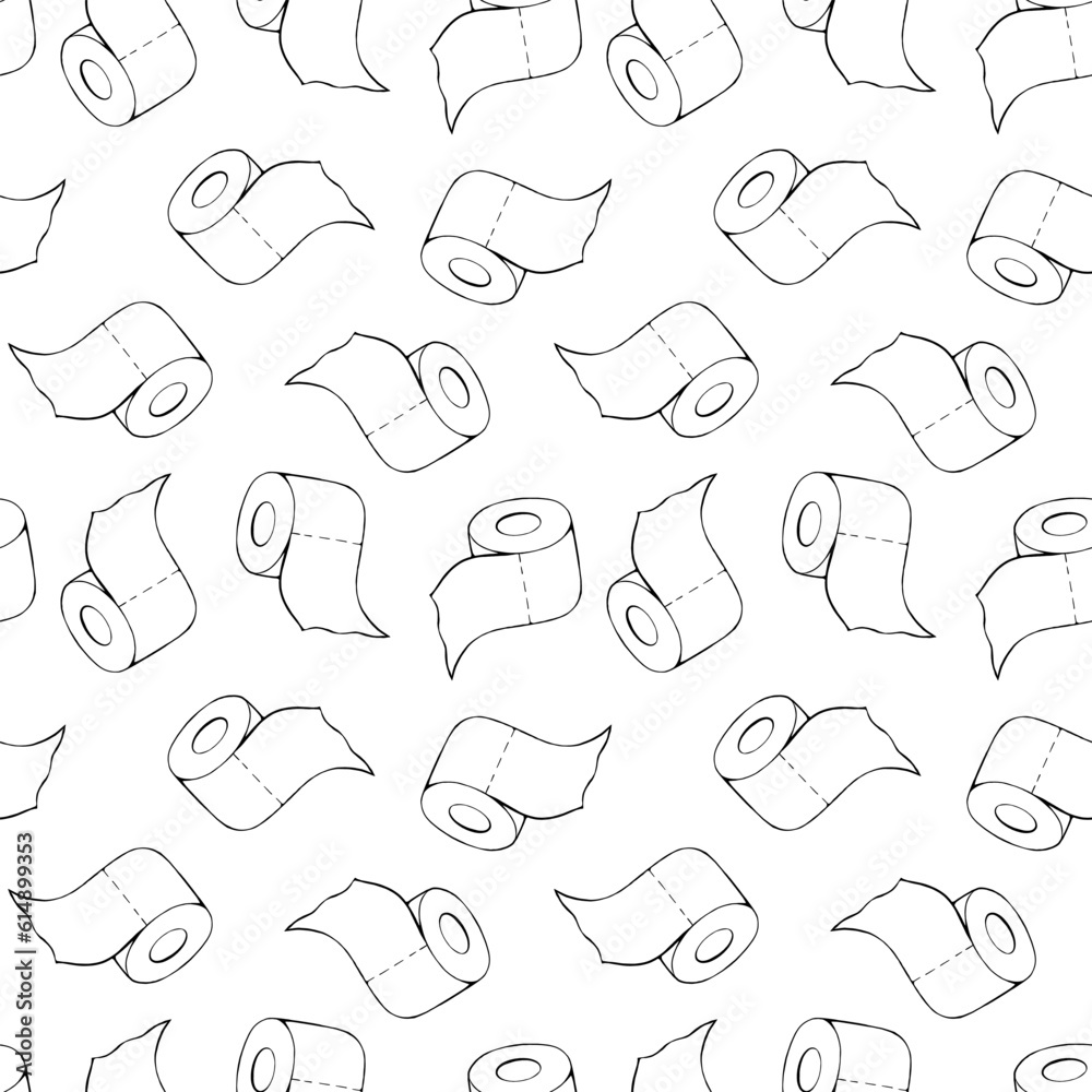 Toilet paper rolls seamless pattern. Vector illustration Toilet paper rolls seamless pattern. Vector illustration
