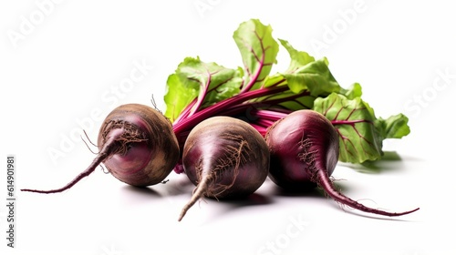 Beetroot on white background. Created with Generative AI technology.
