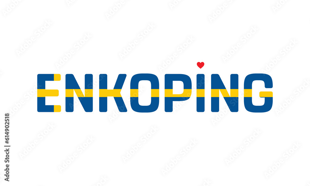 I love Enkoping, Typographic Design, City of Sweden, Love Enkoping, Enkoping, Enkoping Vector, Love, Vector, Flag of Sweden, I love Sweden