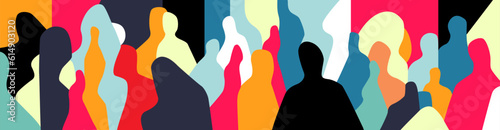 
 modern fashion people  abstract vector illustration colorful background