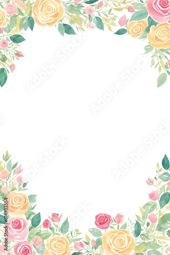 Set of floral branches. Flower rose, green leaves. Wedding concept with flowers. Floral poster, invite. Arrangements for greeting card or invitation design. Generative AI.