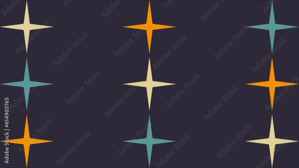 An abstract mid century modern star shape pattern background.