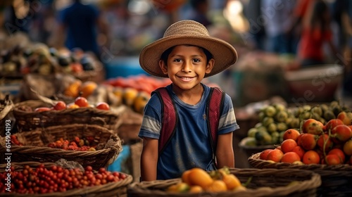 Young Boy Selling Fruit In Oaxaca © Visionary Vistas