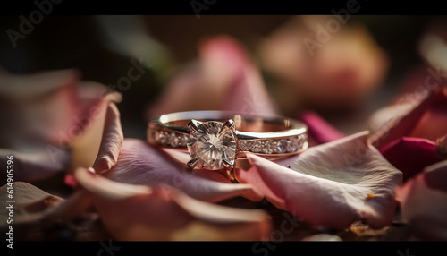 Wedding celebration Love and togetherness symbolized by precious gem jewelry generated by AI