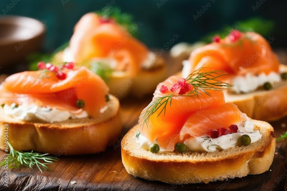 Salmon and cream cheese Bagel sandwich- ai generated Salmon and cream cheese Bagel sandwich- ai generated