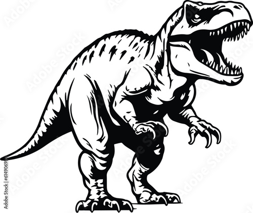 T-Rex Logo Monochrome Design Style © FileSource