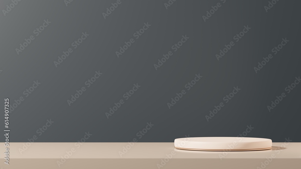 Beige empty podium or pedestal. 3d render Beige empty podium or pedestal. 3d render