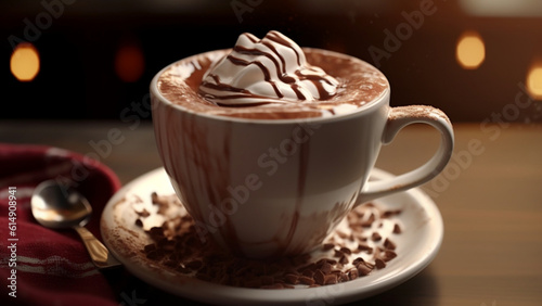 coffee, cup, drink, cappuccino, chocolate, hot, beverage, cafe, brown, white, food, milk, 