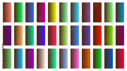 Colorful Pecan Color Shade Linear Gradient Palette Swatches Web Kit Rounded Rectangles Template Set