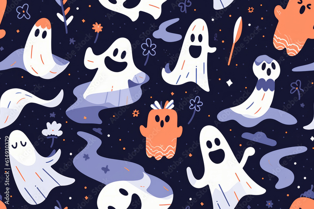 Halloween ghost seamless pattern graphic Halloween ghost seamless pattern graphic