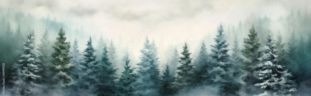 Whimsical Winter Wonderland: Immersive AI-crafted Digital Art Transforms Snowy Forest Background into Enchanting Masterpiece