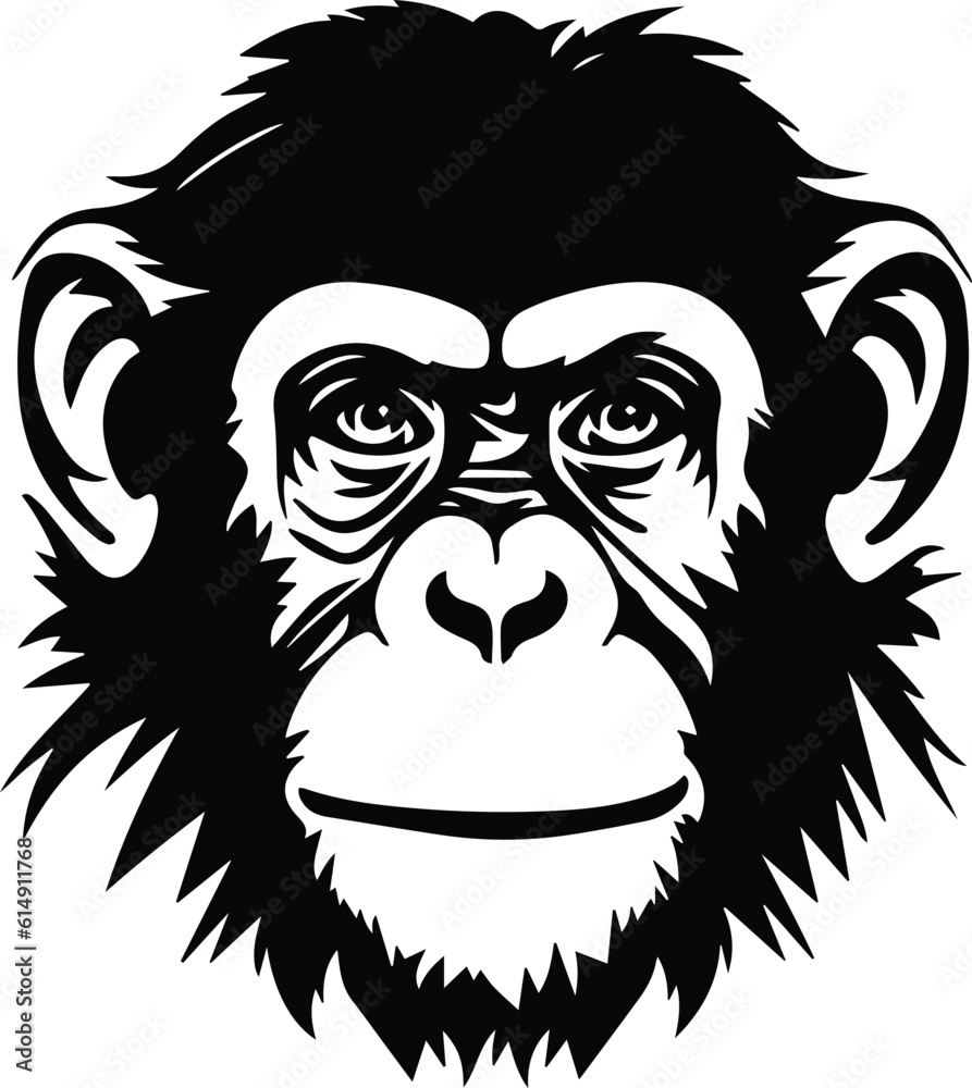 Chimp Monkey Cham cbc- Logo Monochrome Design Style