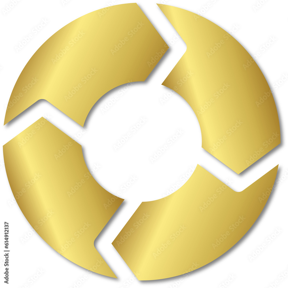 Gold Gradient Infographic Pie Flow Chart Diagram with 4 Sections Gold Gradient Infographic Pie Flow Chart Diagram with 4 Sections