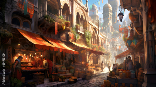 Mercado vibrante com atividade © Alexandre