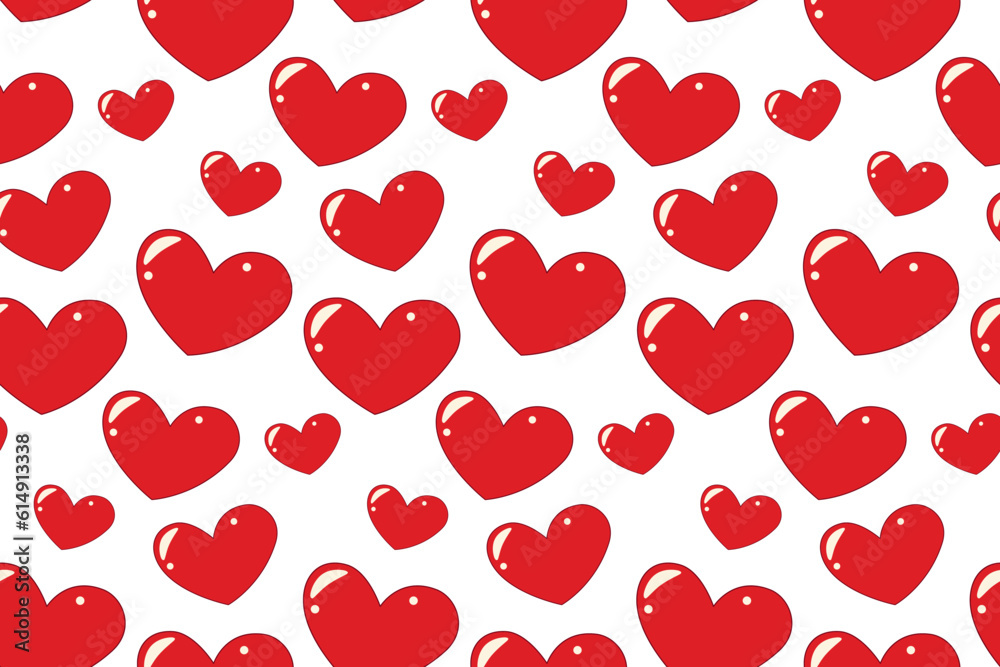Seamless Pattern of hearts in cartoon style in trendy shades. Isolate. Valentines day. Vector. EPS Seamless Pattern of hearts in cartoon style in trendy shades. Isolate. Valentines day. Vector. EPS