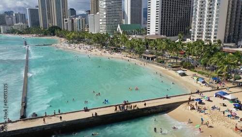 Beautiful beach views in Honolulu Hawaii