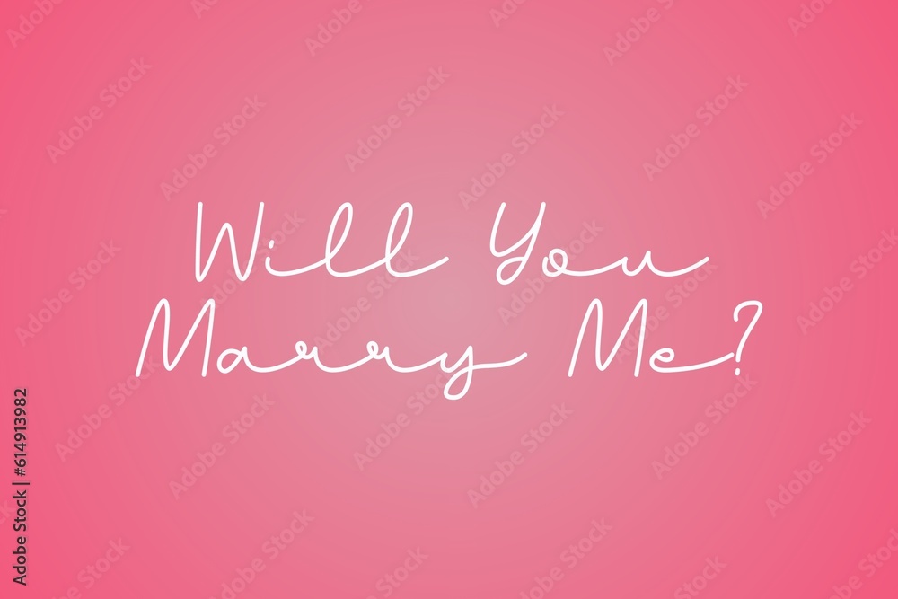 Will You Marry Me Banner, Will You Marry Me Poster, Marry Me Background, Engagement Text, Typography Wedding Text, Illustration Background. Isolated on pink background.