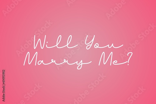 Will You Marry Me Banner, Will You Marry Me Poster, Marry Me Background, Engagement Text, Typography Wedding Text, Illustration Background. Isolated on pink background.