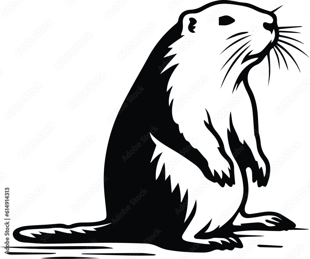 Beaver Logo Monochrome Design Style