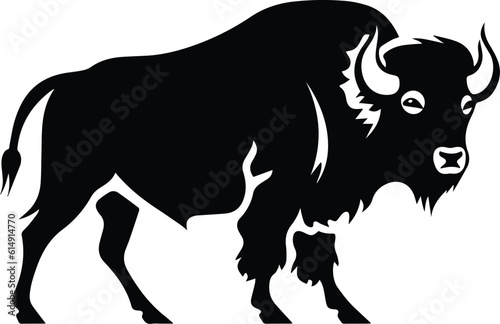 Bison Logo Monochrome Design Style