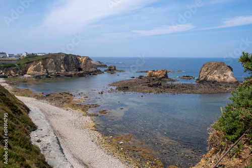 Beach of Represas in Tapia de Casariego, Asturias, Spain. Cantabrian Sea coast.