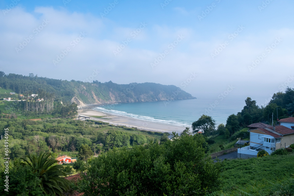 View of beach Concha de Artedo at Magdalena, Asturias, Spain.
