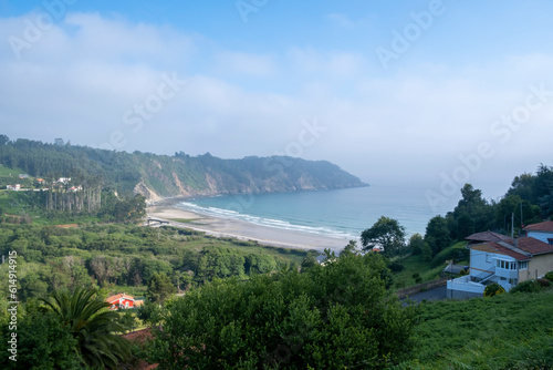 View of beach Concha de Artedo at Magdalena, Asturias, Spain.