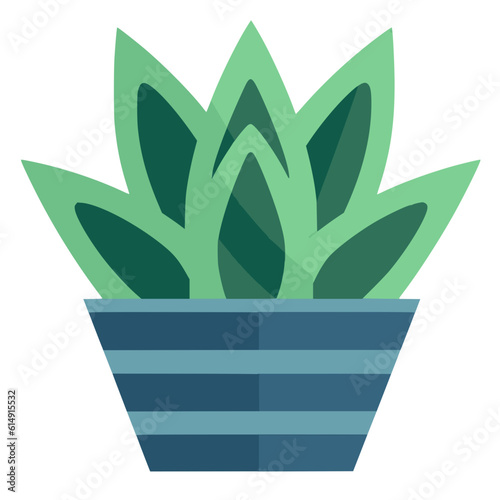 Minimalistic flat vector illustration of Haworthia succulent: nature-inspired design